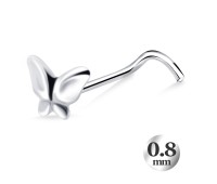 Modified Butterfly Curved Nose Stud NSKB-773 (0.8mm) 
